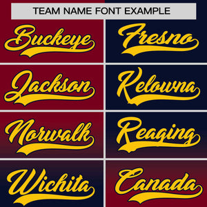 Custom Navy Crimson Personalized Symmetrical Gradient Design Authentic Baseball Jersey