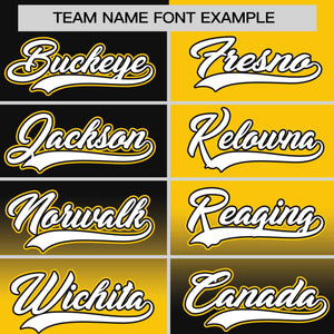 Custom Gold Black Personalized Symmetrical Gradient Design Authentic Baseball Jersey