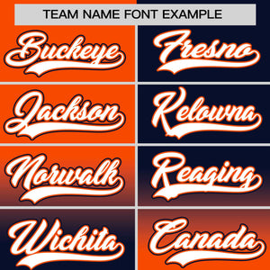 Custom Navy Orange Personalized Symmetrical Gradient Design Authentic Baseball Jersey