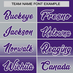 Custom Purple Gray Personalized Symmetrical Gradient Design Authentic Baseball Jersey