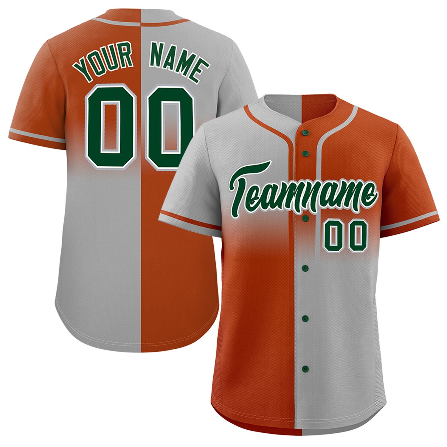 Custom Texas Orange Gray Personalized Symmetrical Gradient Design Authentic Baseball Jersey