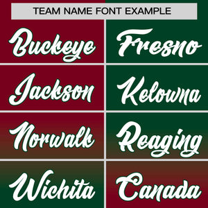 Custom Green Crimson Personalized Symmetrical Gradient Design Authentic Baseball Jersey