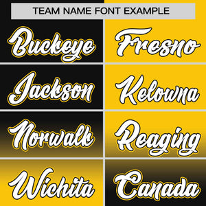 Custom Gold Black Personalized Symmetrical Gradient Design Authentic Baseball Jersey