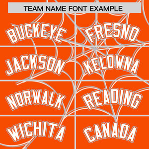 Custom Orange-Gray Spider Web Pattern Raglan Sleeves Authentic Baseball Jersey