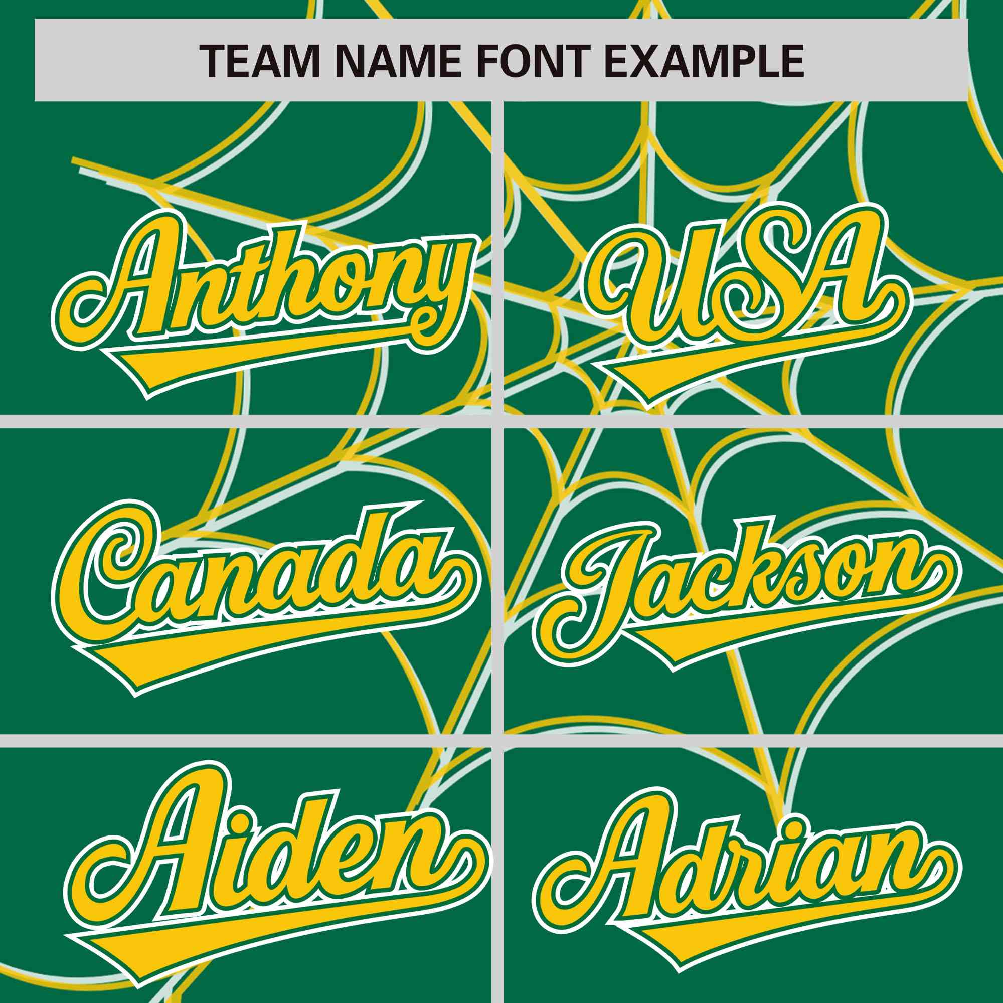 Custom Kelly Green-Gold Spider Web Pattern Raglan Sleeves Authentic Baseball Jersey