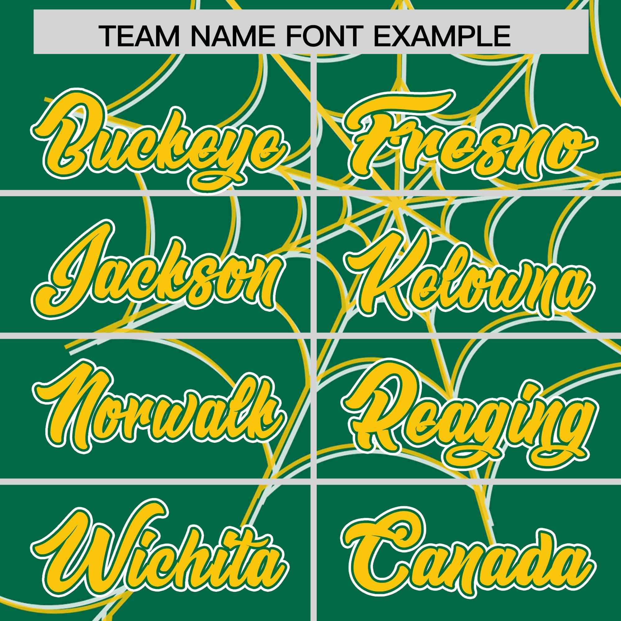 Custom Kelly Green-Gold Spider Web Pattern Raglan Sleeves Authentic Baseball Jersey