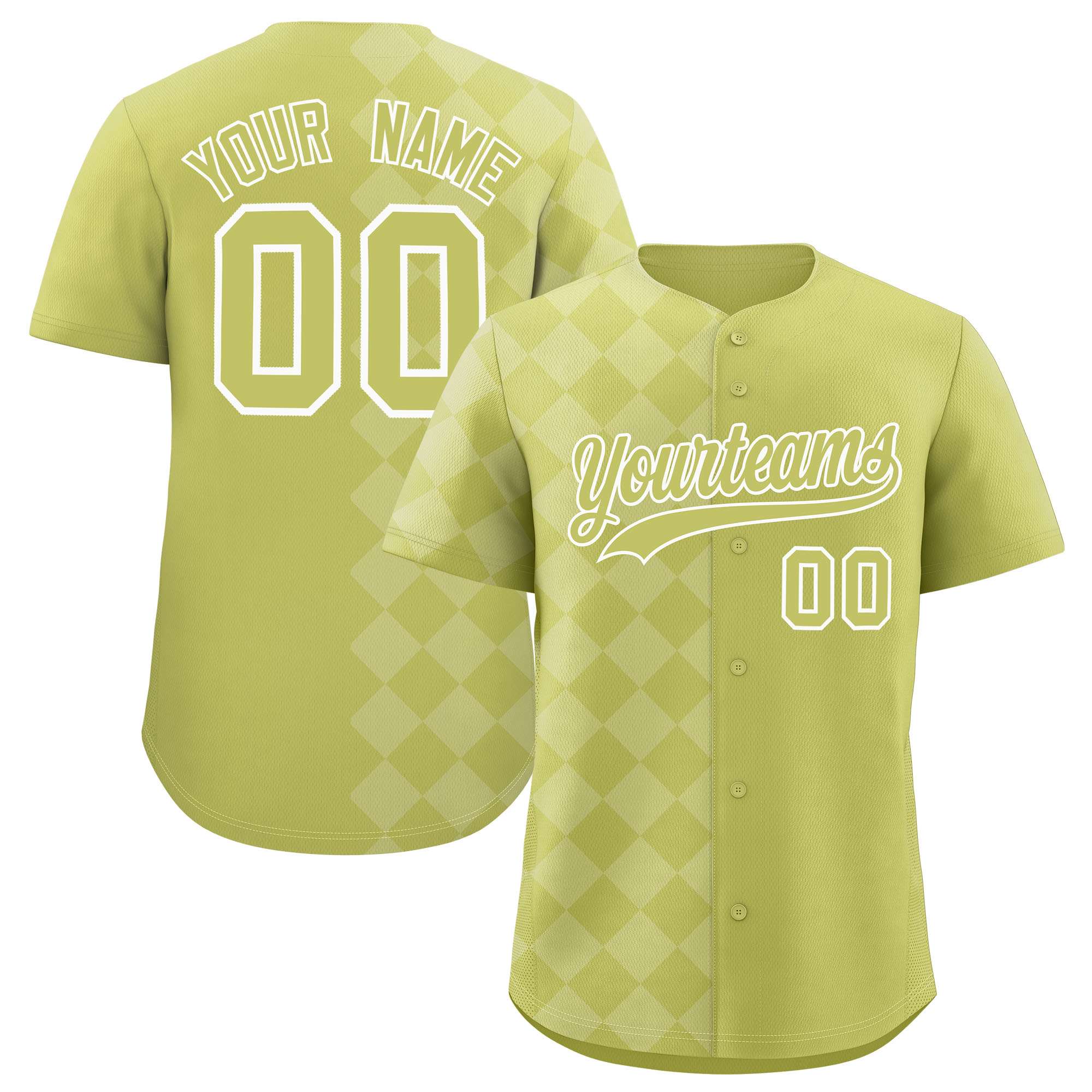 Custom Champagne Rhombus Design Authentic Baseball Jersey