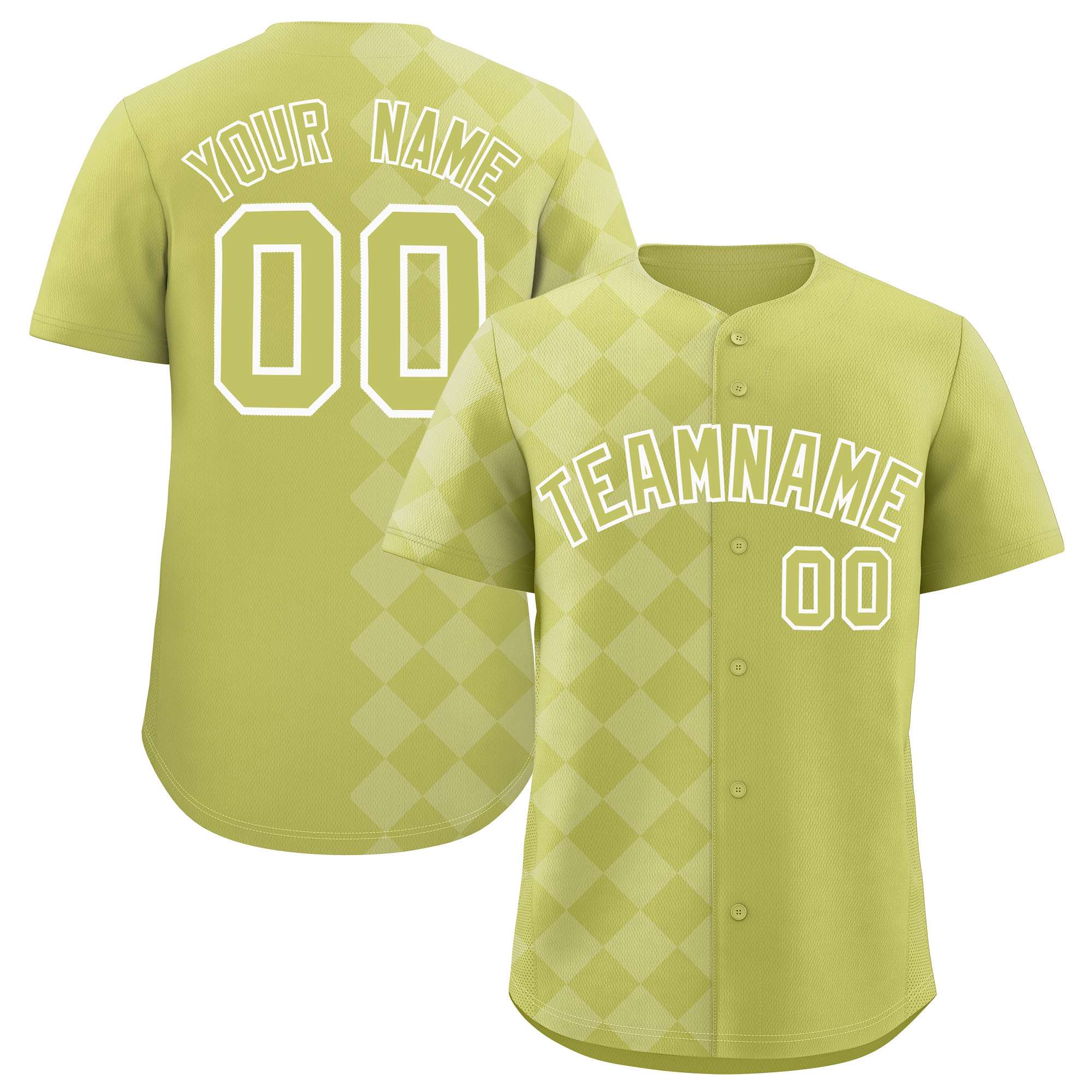 Custom Champagne Rhombus Design Authentic Baseball Jersey