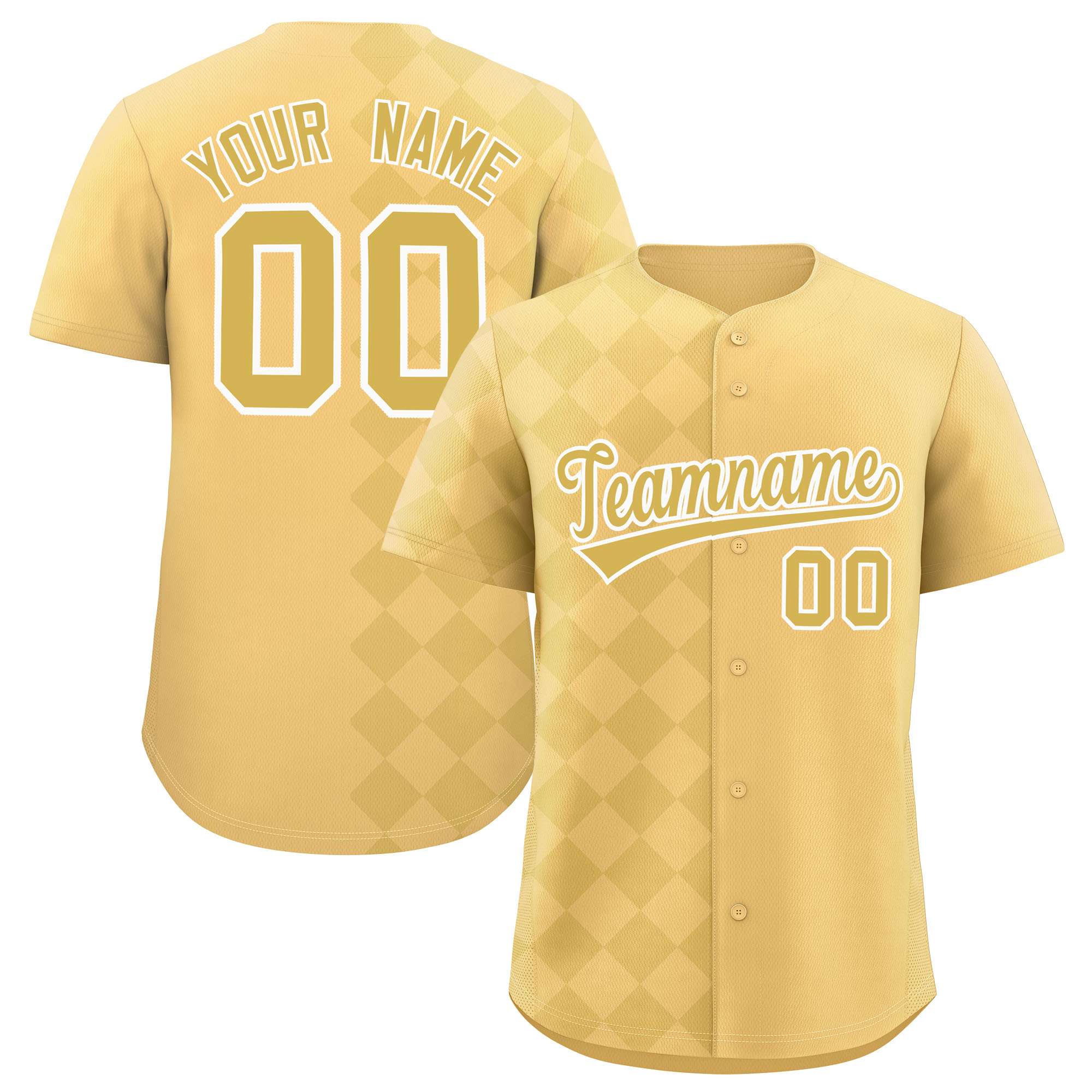 Custom Khaki Rhombus Design Authentic Baseball Jersey