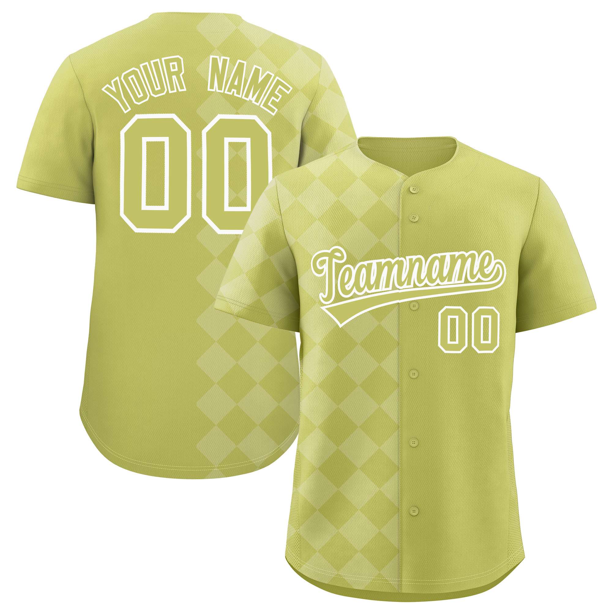 Custom Champagne Rhombus Design Authentic Baseball Jersey