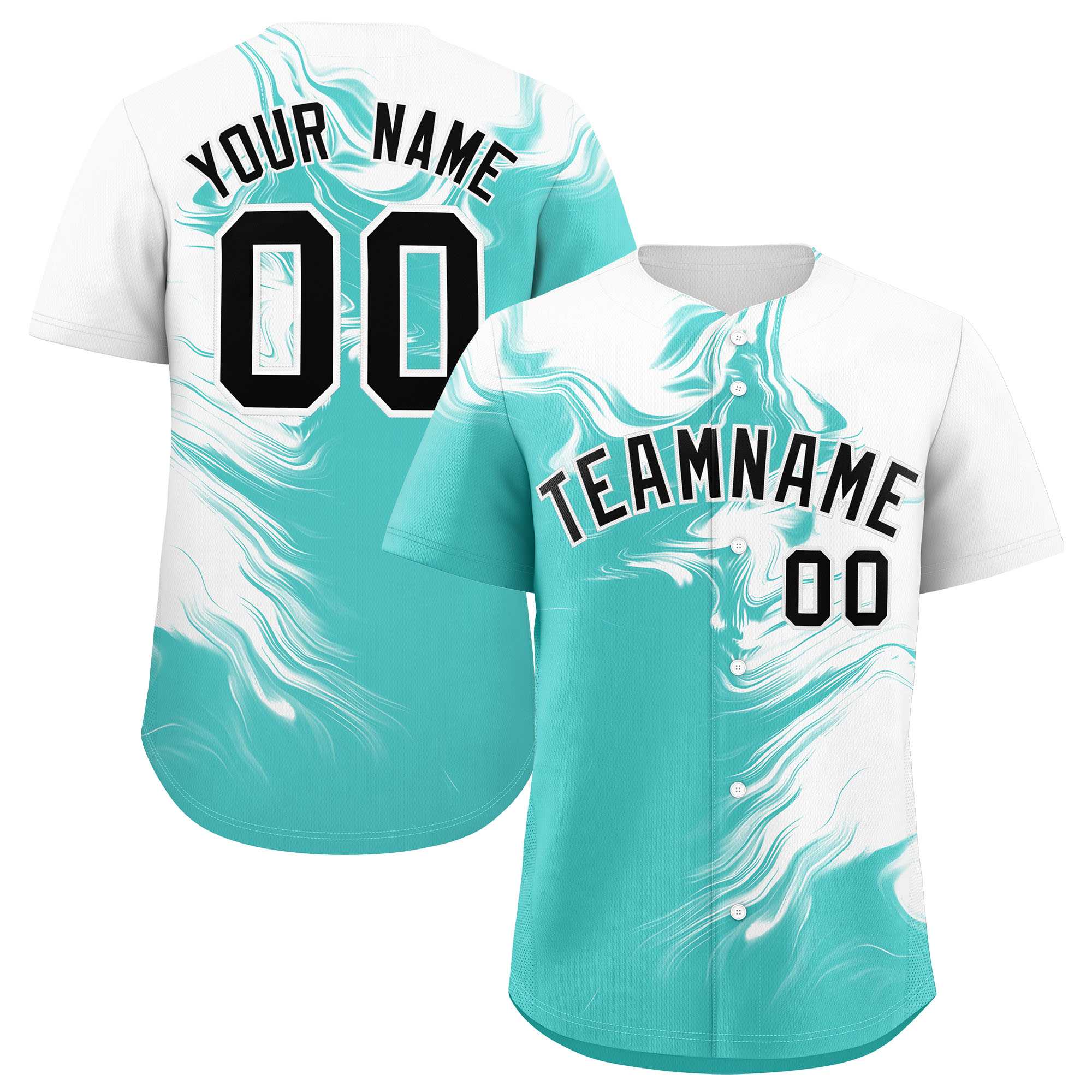 Custom White Bright Green Personalized Ink Pattern Authentic Baseball Jersey