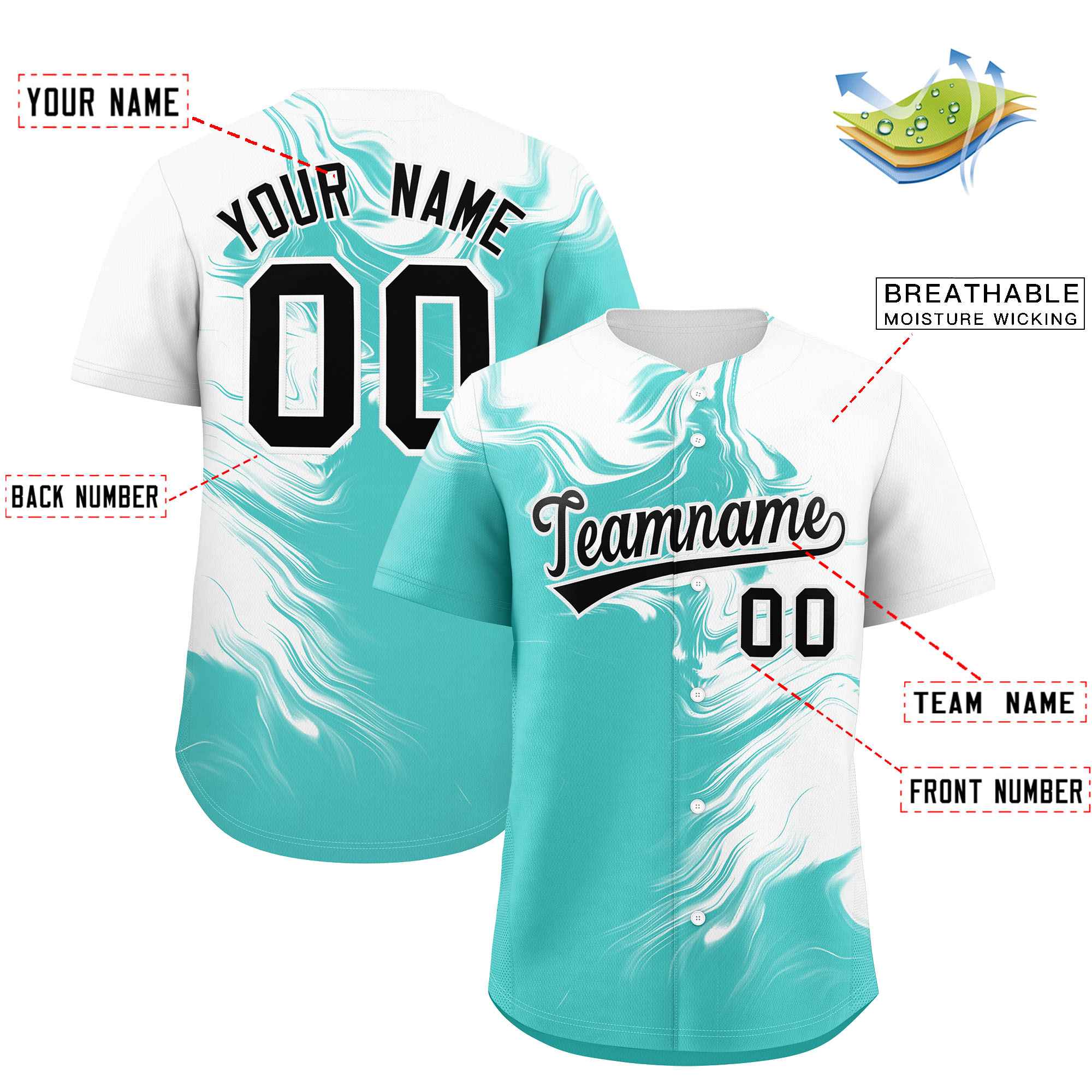 Custom White Bright Green Personalized Ink Pattern Authentic Baseball Jersey