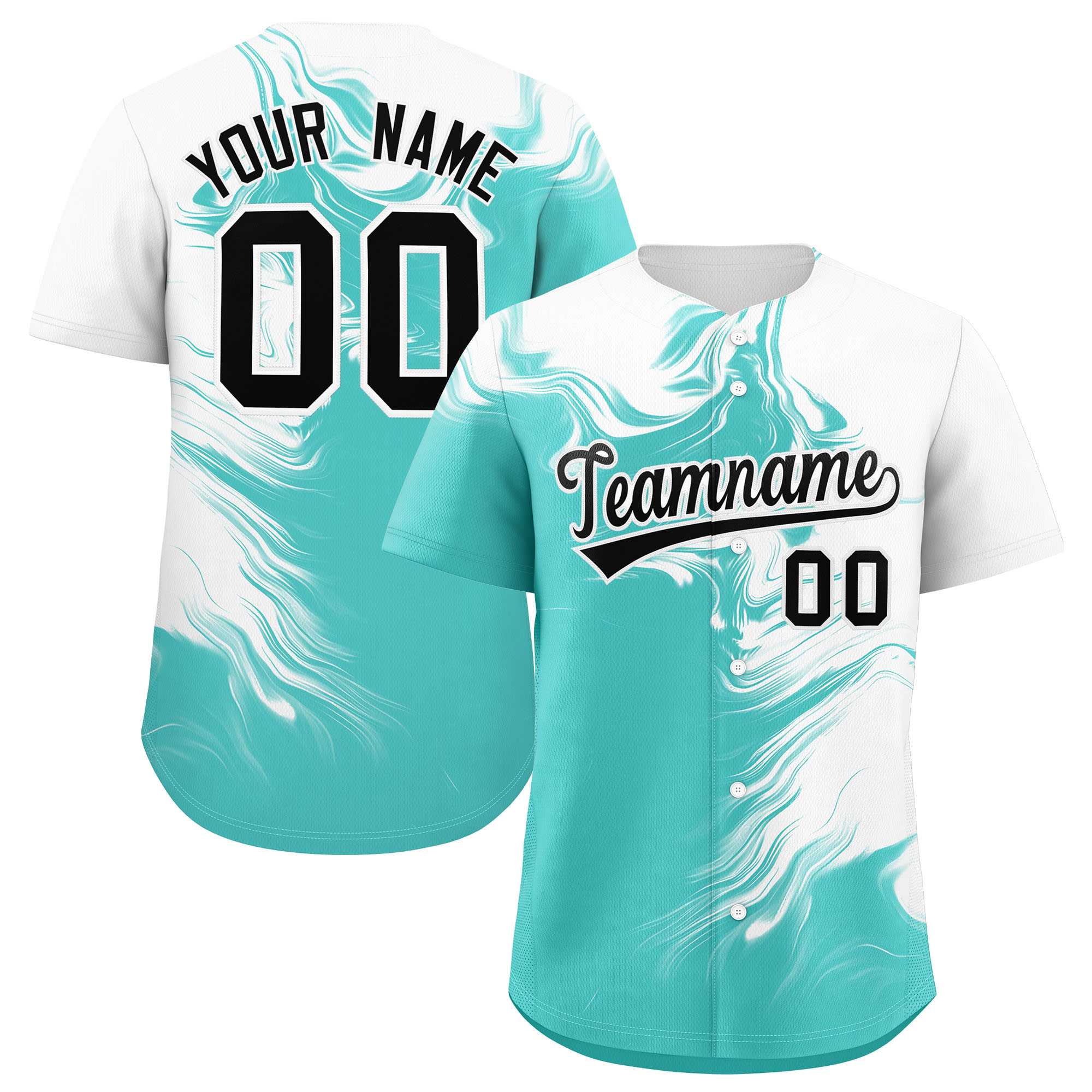 Custom White Bright Green Personalized Ink Pattern Authentic Baseball Jersey