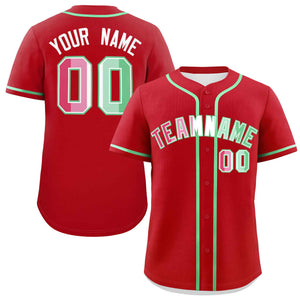 Custom Red Abrosexual For Pride Month Classic Style Authentic Baseball Jersey