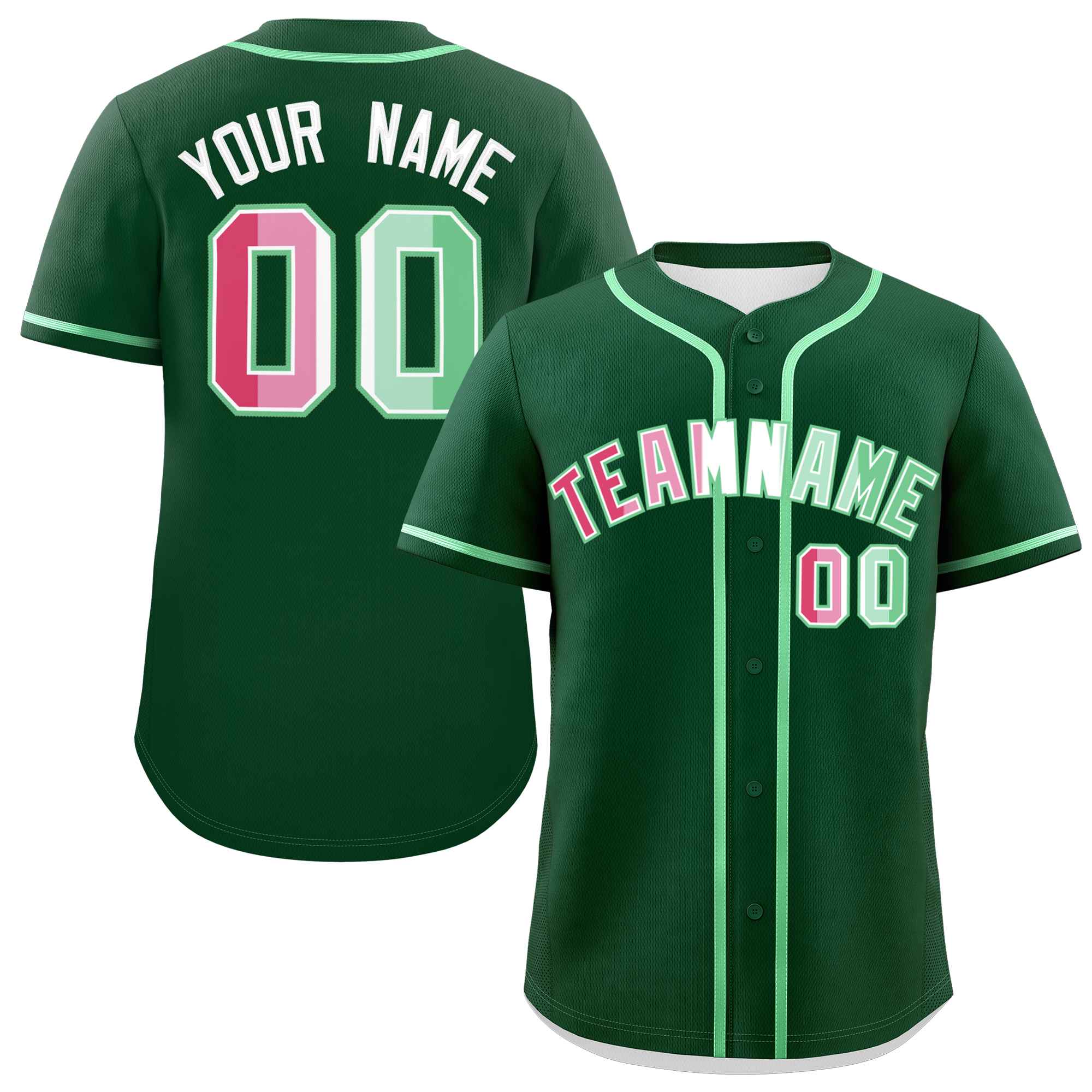 Custom Green Abrosexual For Pride Month Classic Style Authentic Baseball Jersey