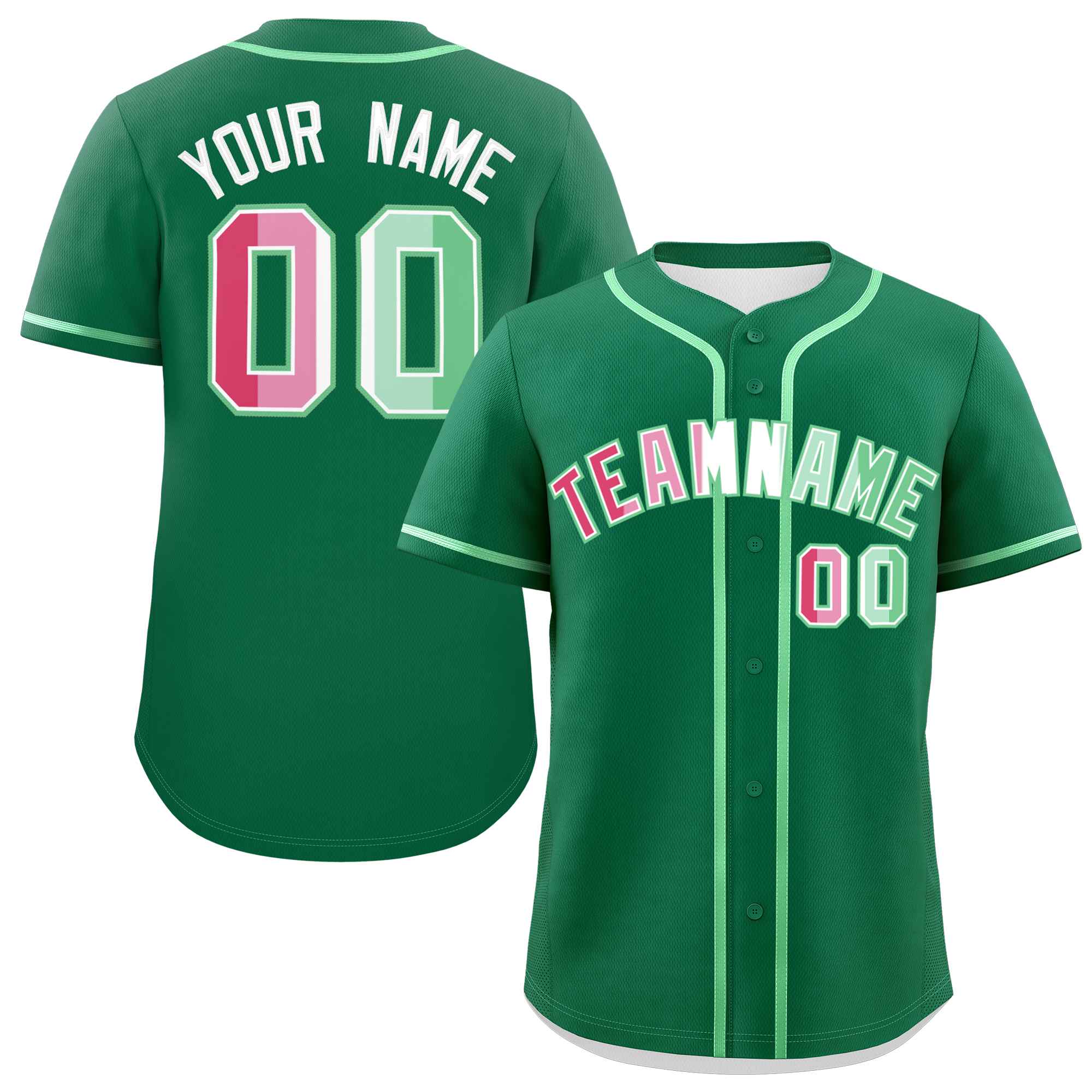 Custom Kelly Green Abrosexual For Pride Month Classic Style Authentic Baseball Jersey