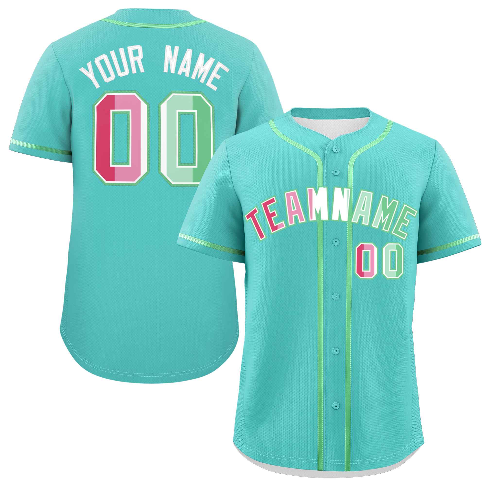 Custom Aqua Abrosexual For Pride Month Classic Style Authentic Baseball Jersey