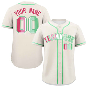 Custom Cream Abrosexual For Pride Month Classic Style Authentic Baseball Jersey