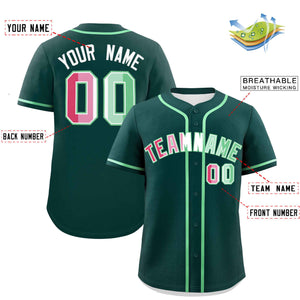 Custom Midnight Green Abrosexual For Pride Month Classic Style Authentic Baseball Jersey