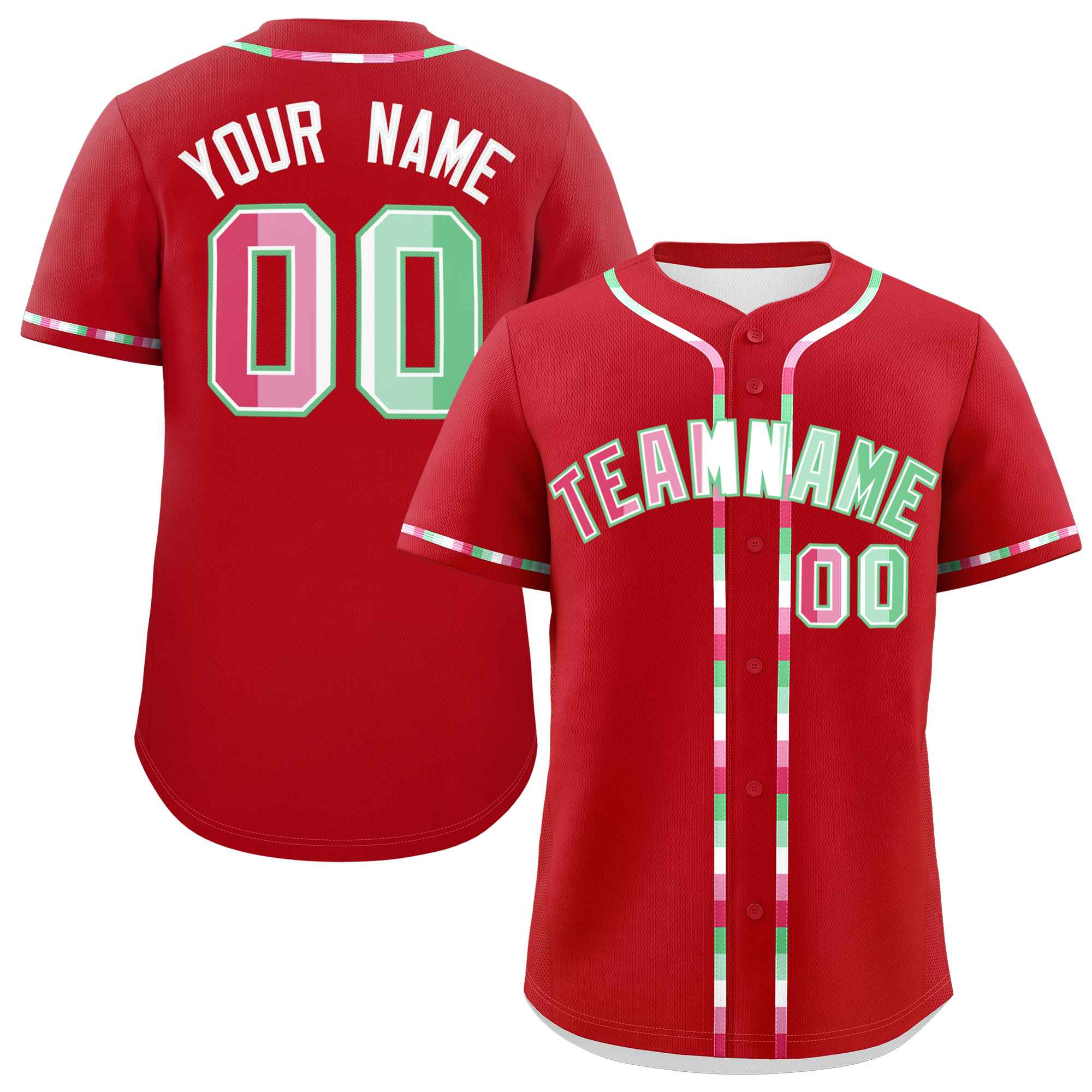 Custom Red Abrosexual For Pride Month Classic Style Authentic Baseball Jersey