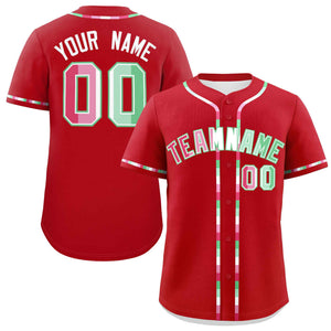 Custom Red Abrosexual For Pride Month Classic Style Authentic Baseball Jersey