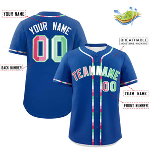 Custom Royal Abrosexual For Pride Month Classic Style Authentic Baseball Jersey