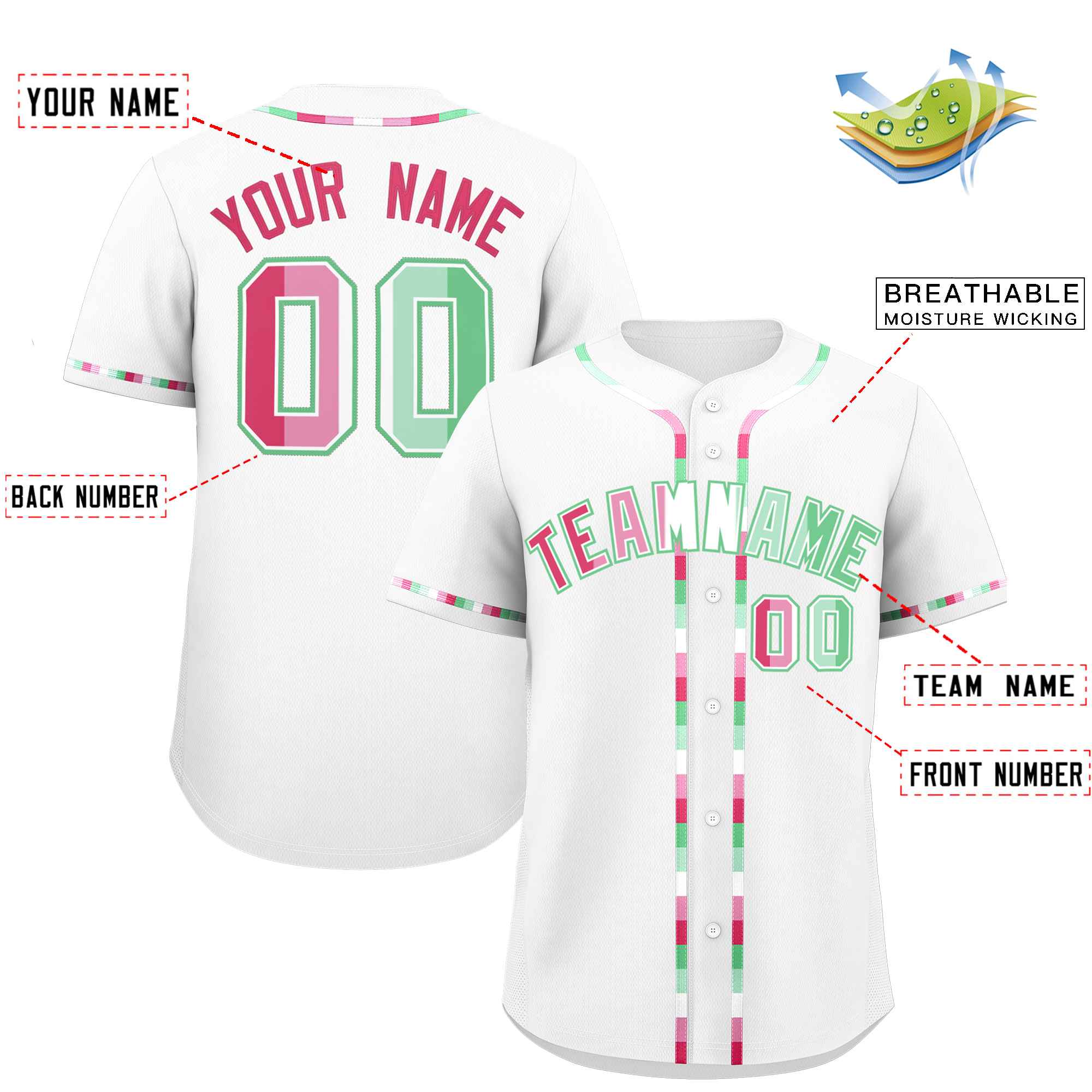 Custom White Abrosexual For Pride Month Classic Style Authentic Baseball Jersey