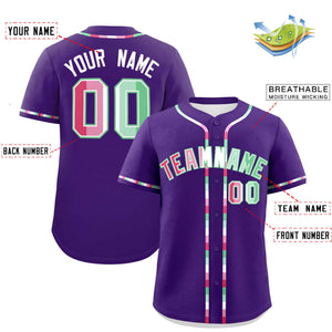 Custom Purple Abrosexual For Pride Month Classic Style Authentic Baseball Jersey