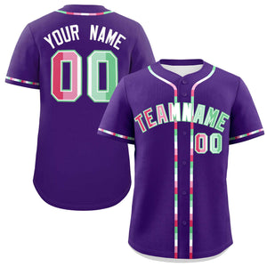 Custom Purple Abrosexual For Pride Month Classic Style Authentic Baseball Jersey