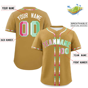 Custom Old Gold Abrosexual For Pride Month Classic Style Authentic Baseball Jersey