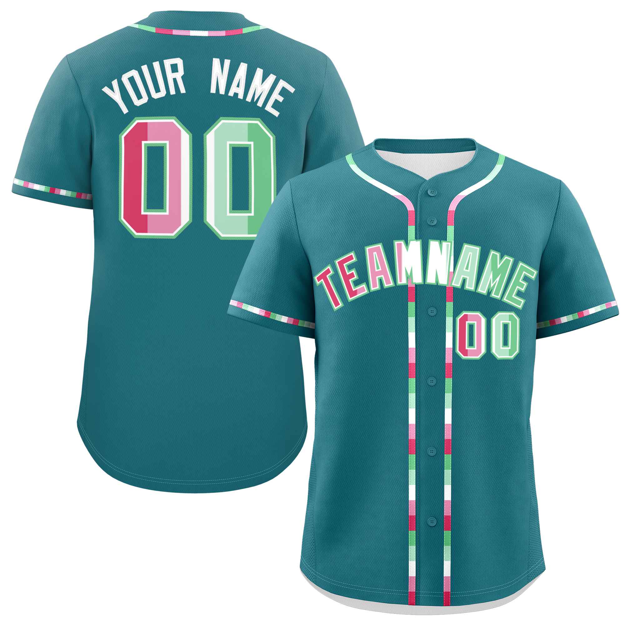 Custom Aqua Abrosexual For Pride Month Classic Style Authentic Baseball Jersey