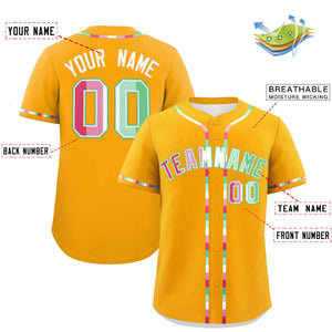 Custom Yellow Abrosexual For Pride Month Classic Style Authentic Baseball Jersey