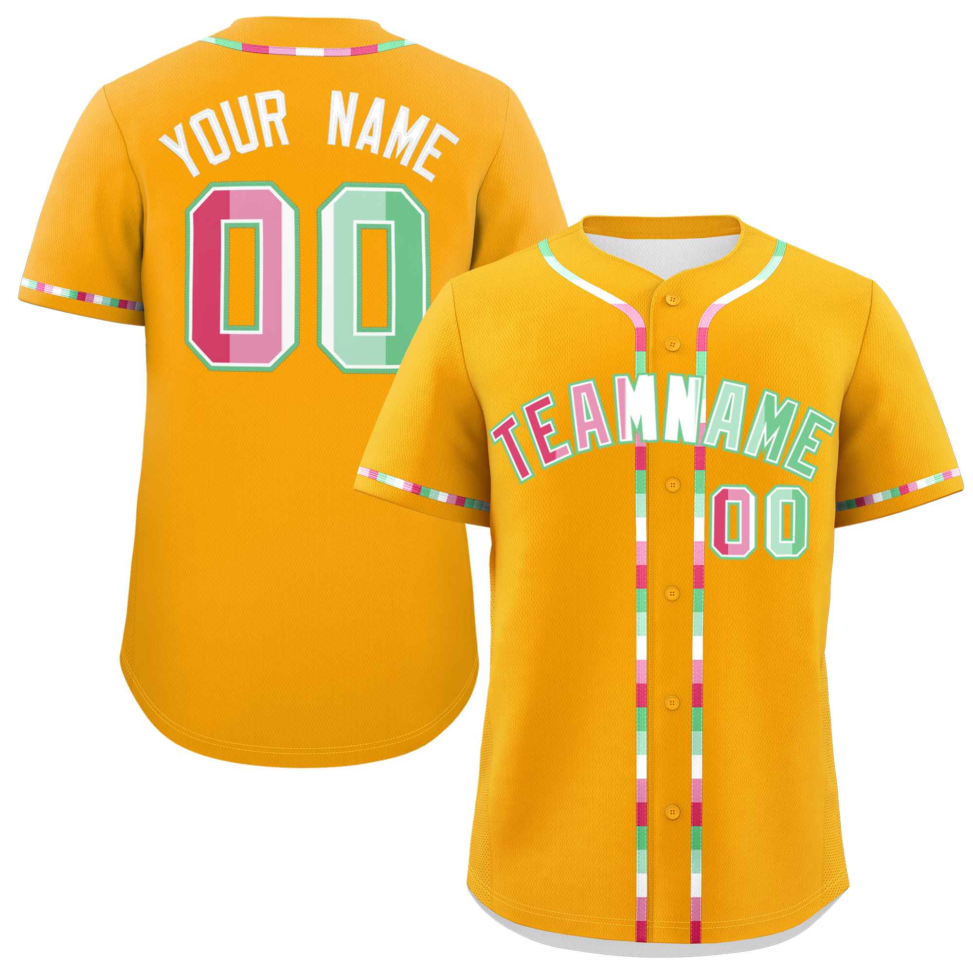 Custom Yellow Abrosexual For Pride Month Classic Style Authentic Baseball Jersey