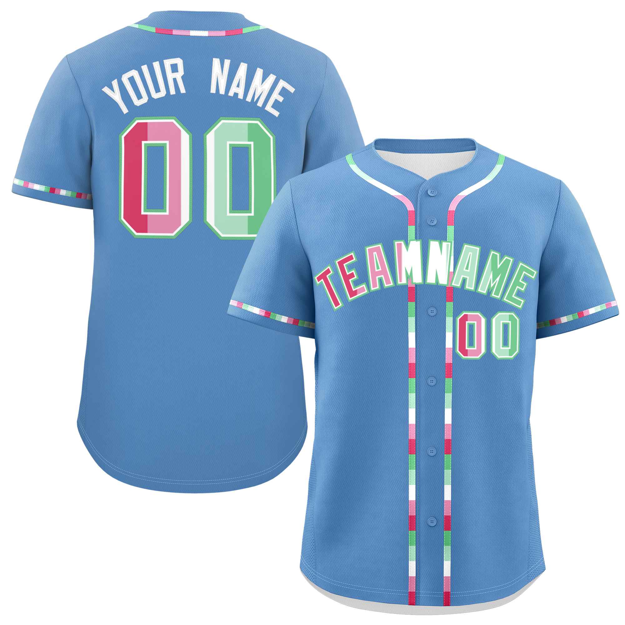 Custom Light Blue Abrosexual For Pride Month Classic Style Authentic Baseball Jersey