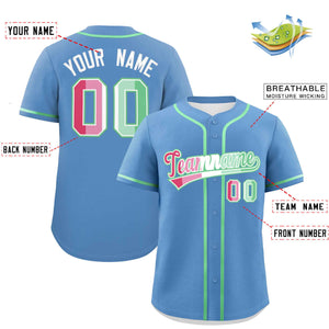 Custom Light Blue Abrosexual For Pride Month Classic Style Authentic Baseball Jersey