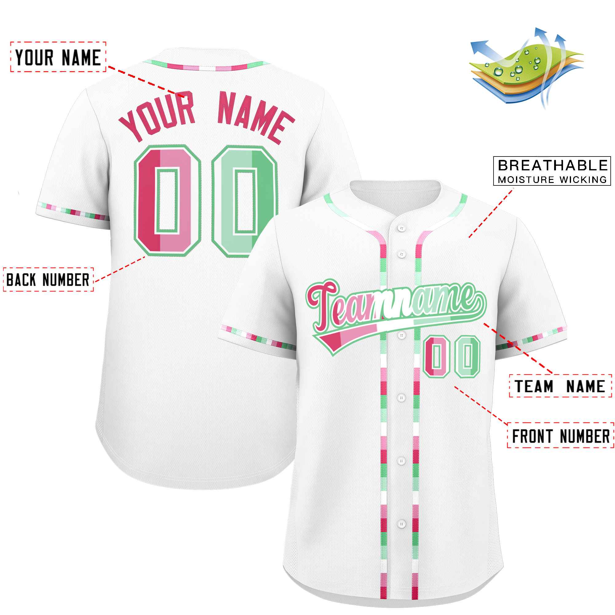 Custom White Abrosexual For Pride Month Classic Style Authentic Baseball Jersey