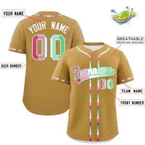 Custom Old Gold Abrosexual For Pride Month Classic Style Authentic Baseball Jersey