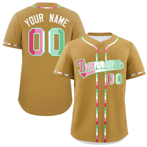 Custom Old Gold Abrosexual For Pride Month Classic Style Authentic Baseball Jersey