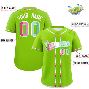 Custom Neon Green Abrosexual For Pride Month Classic Style Authentic Baseball Jersey