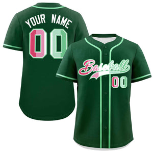 Custom Green Abrosexual For Pride Month Classic Style Authentic Baseball Jersey