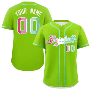 Custom Neon Green Abrosexual For Pride Month Classic Style Authentic Baseball Jersey