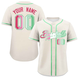 Custom Cream Abrosexual For Pride Month Classic Style Authentic Baseball Jersey