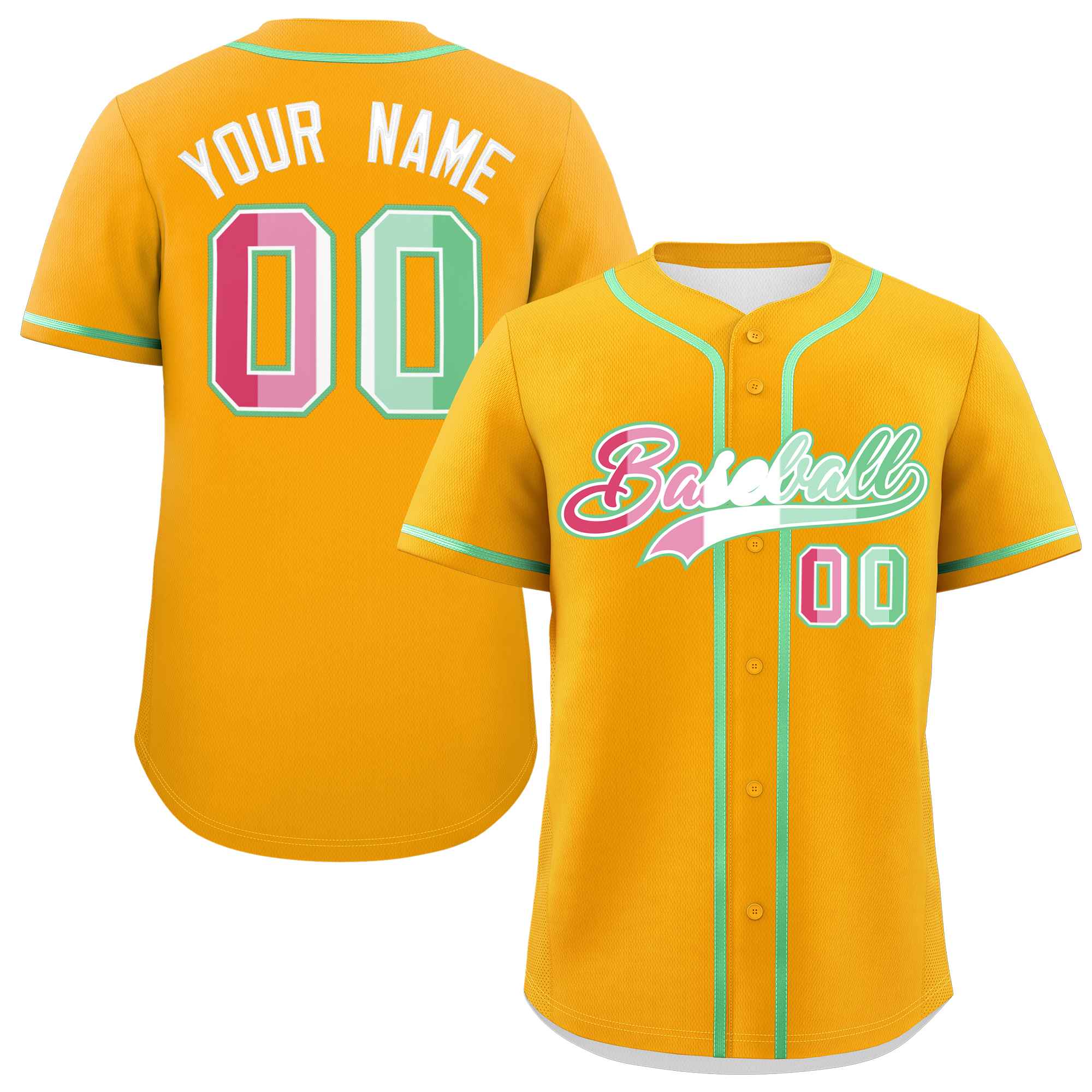 Custom Yellow Abrosexual For Pride Month Classic Style Authentic Baseball Jersey