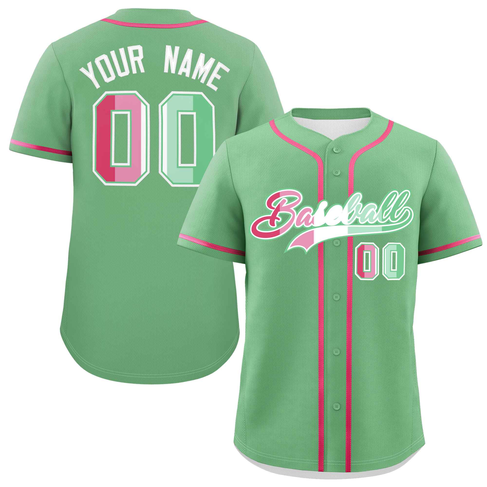 Custom Light Green Abrosexual For Pride Month Classic Style Authentic Baseball Jersey