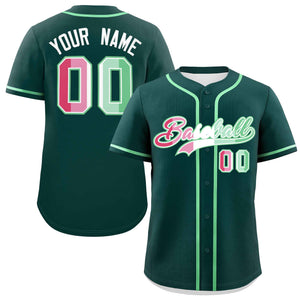 Custom Midnight Green Abrosexual For Pride Month Classic Style Authentic Baseball Jersey