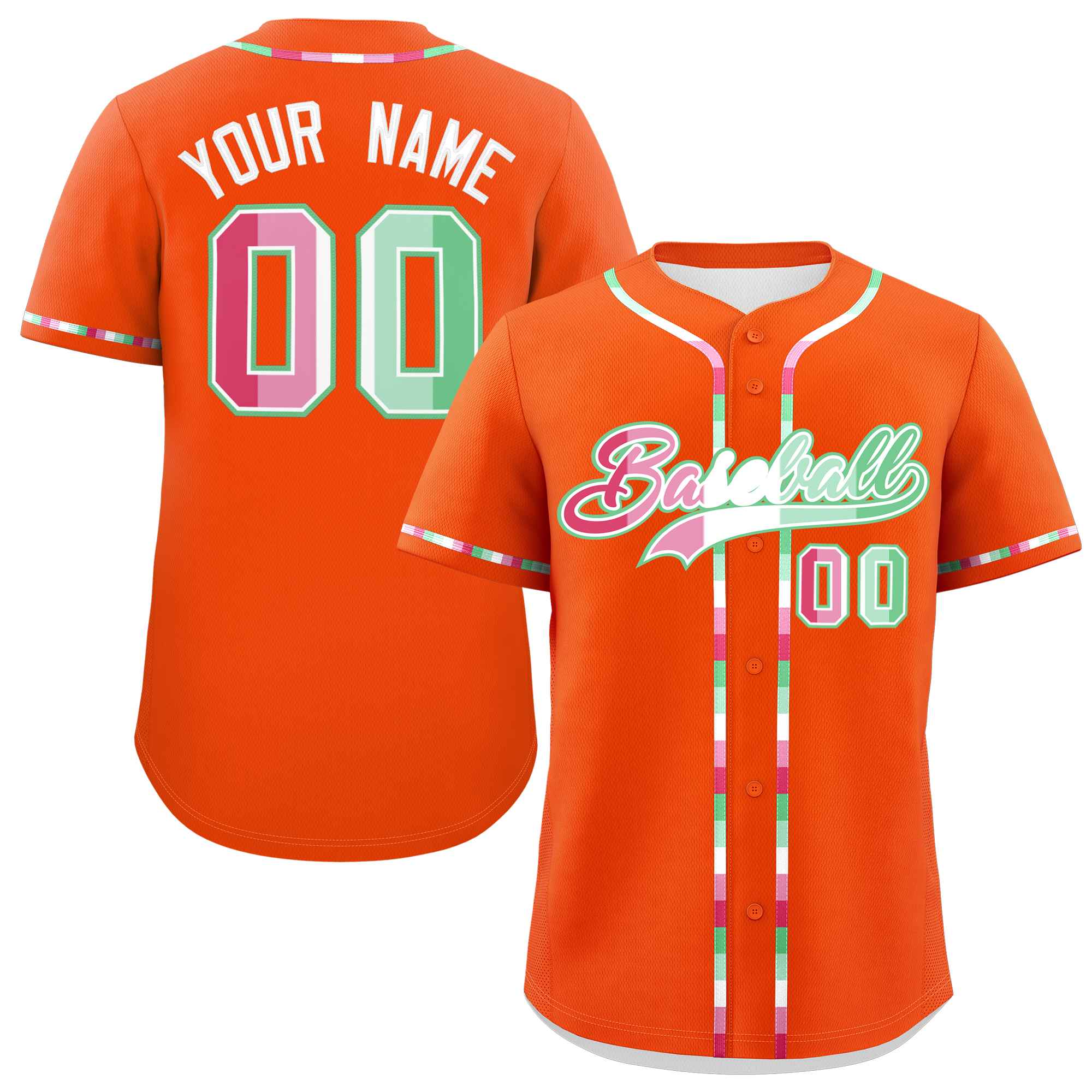 Custom Orange Abrosexual For Pride Month Classic Style Authentic Baseball Jersey