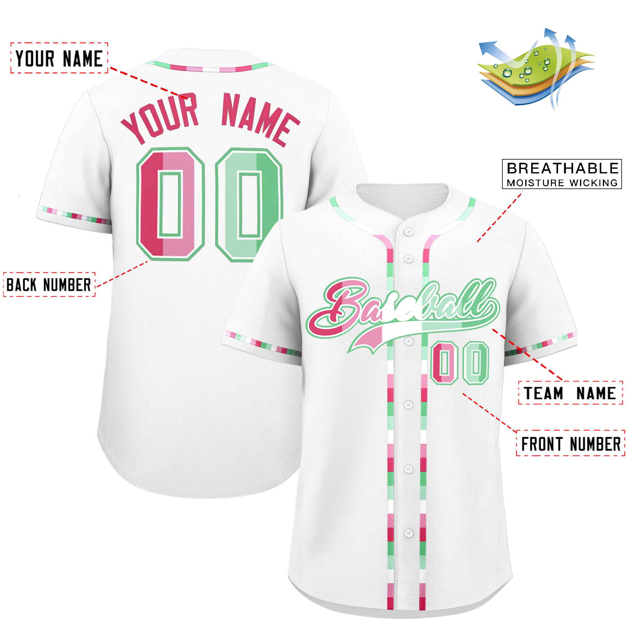 Custom White Abrosexual For Pride Month Classic Style Authentic Baseball Jersey