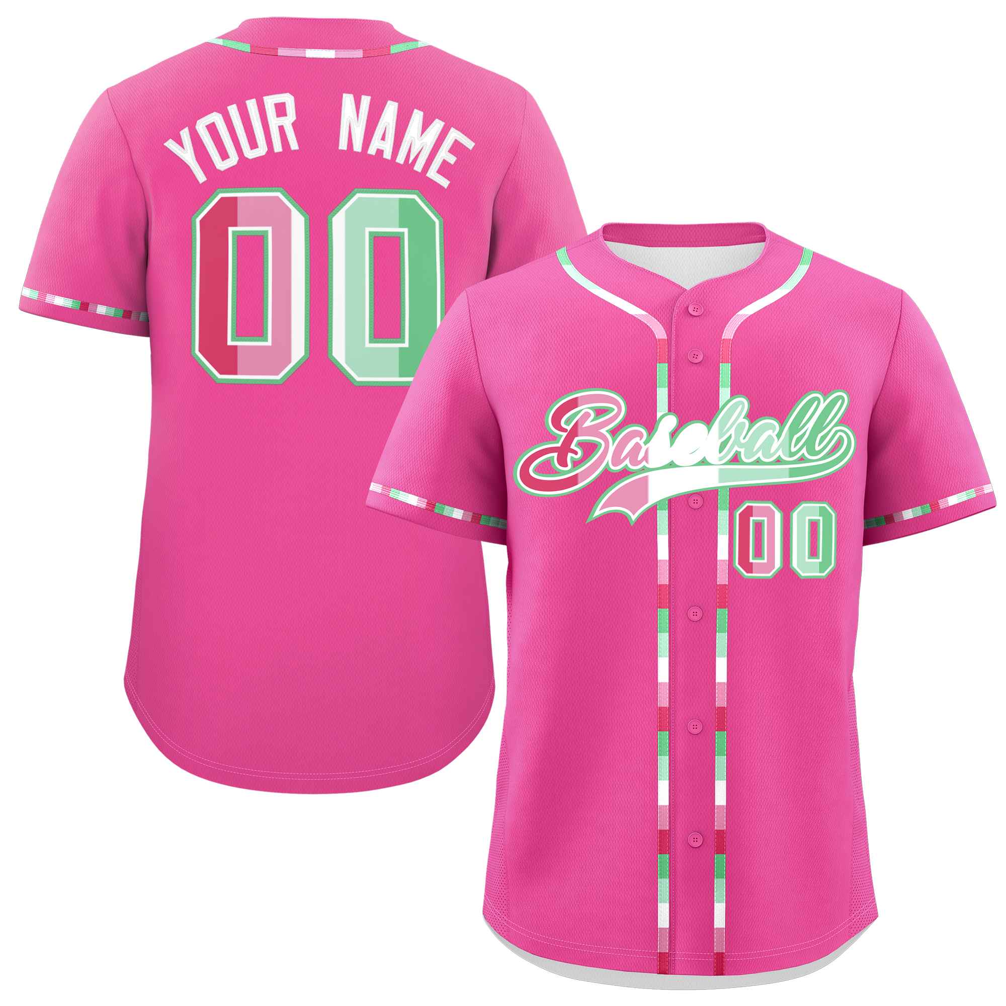 Custom Pink Abrosexual For Pride Month Classic Style Authentic Baseball Jersey