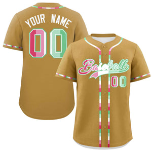 Custom Old Gold Abrosexual For Pride Month Classic Style Authentic Baseball Jersey