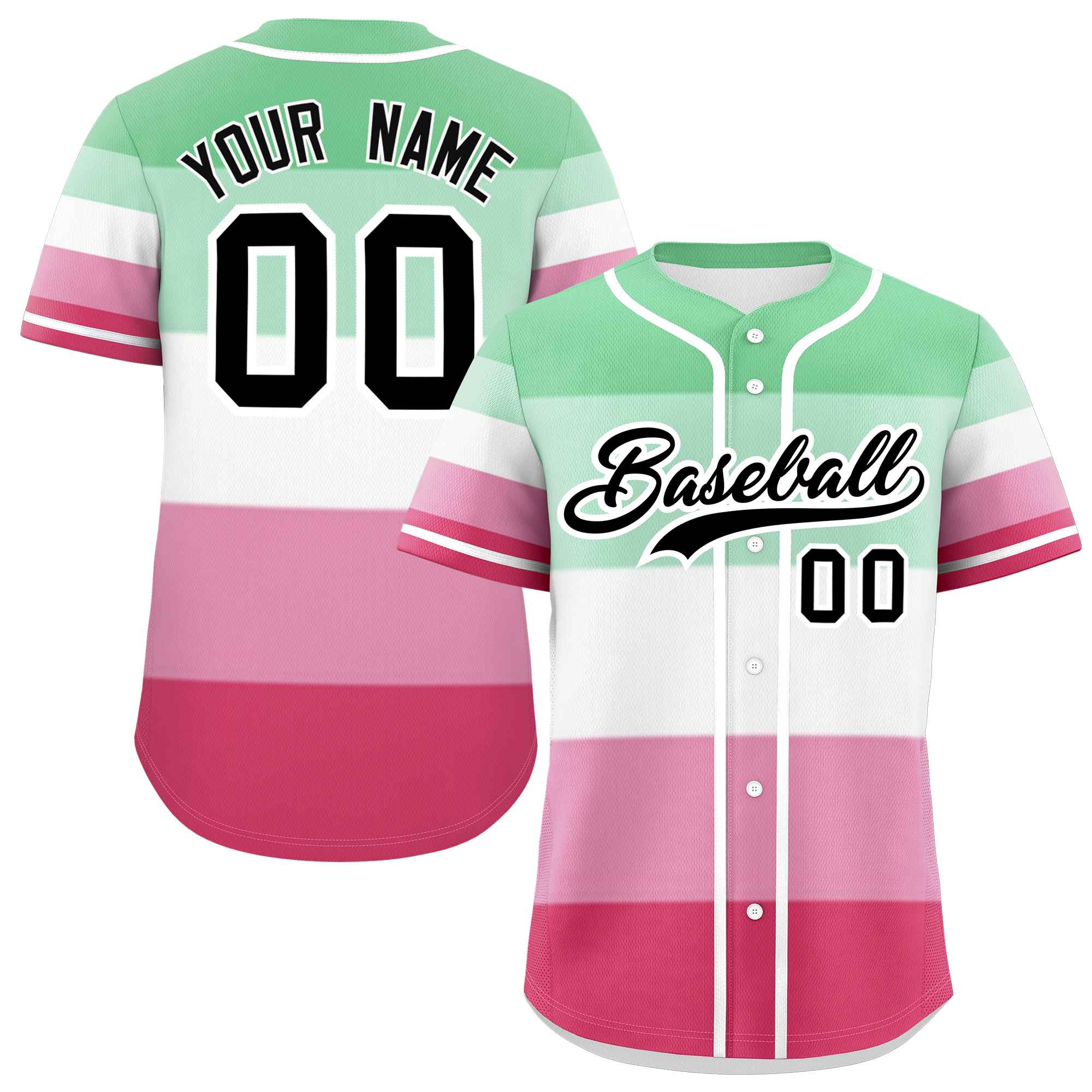 Custom Rainbow Abrosexual For Pride Month Color Block Authentic Baseball Jersey